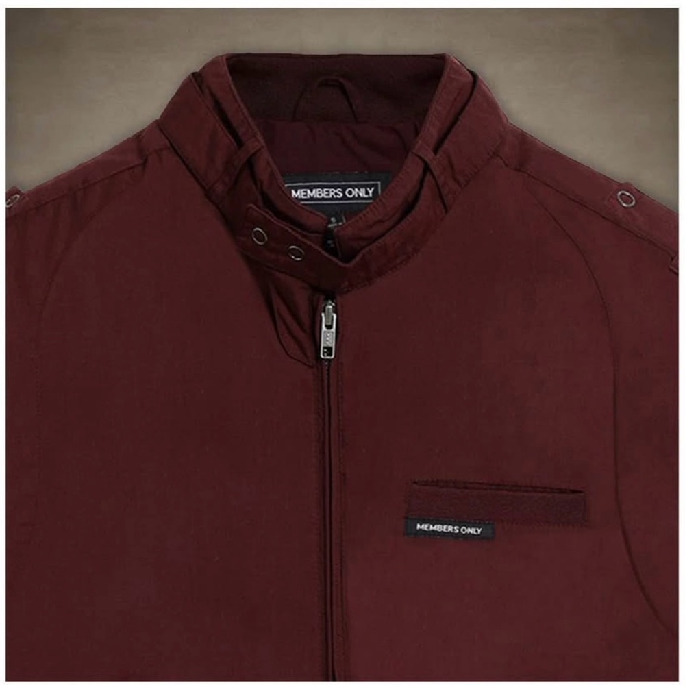 Members Only Women's Maroon Classic Racer Jacket - Picture 5 of 7